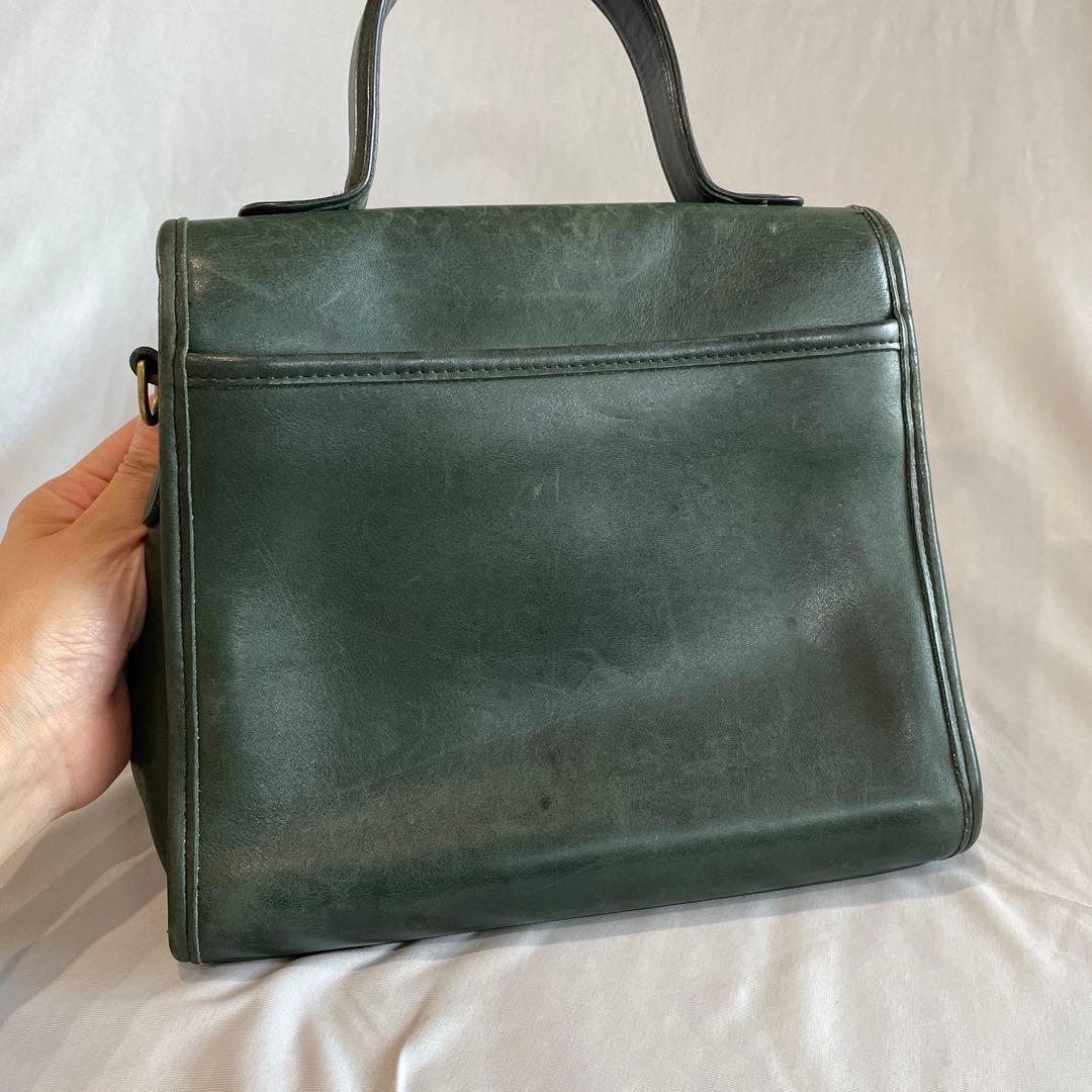 極希少❗️OOLDCOACH 2way バッグ　グリーン　9977 アメリカ製