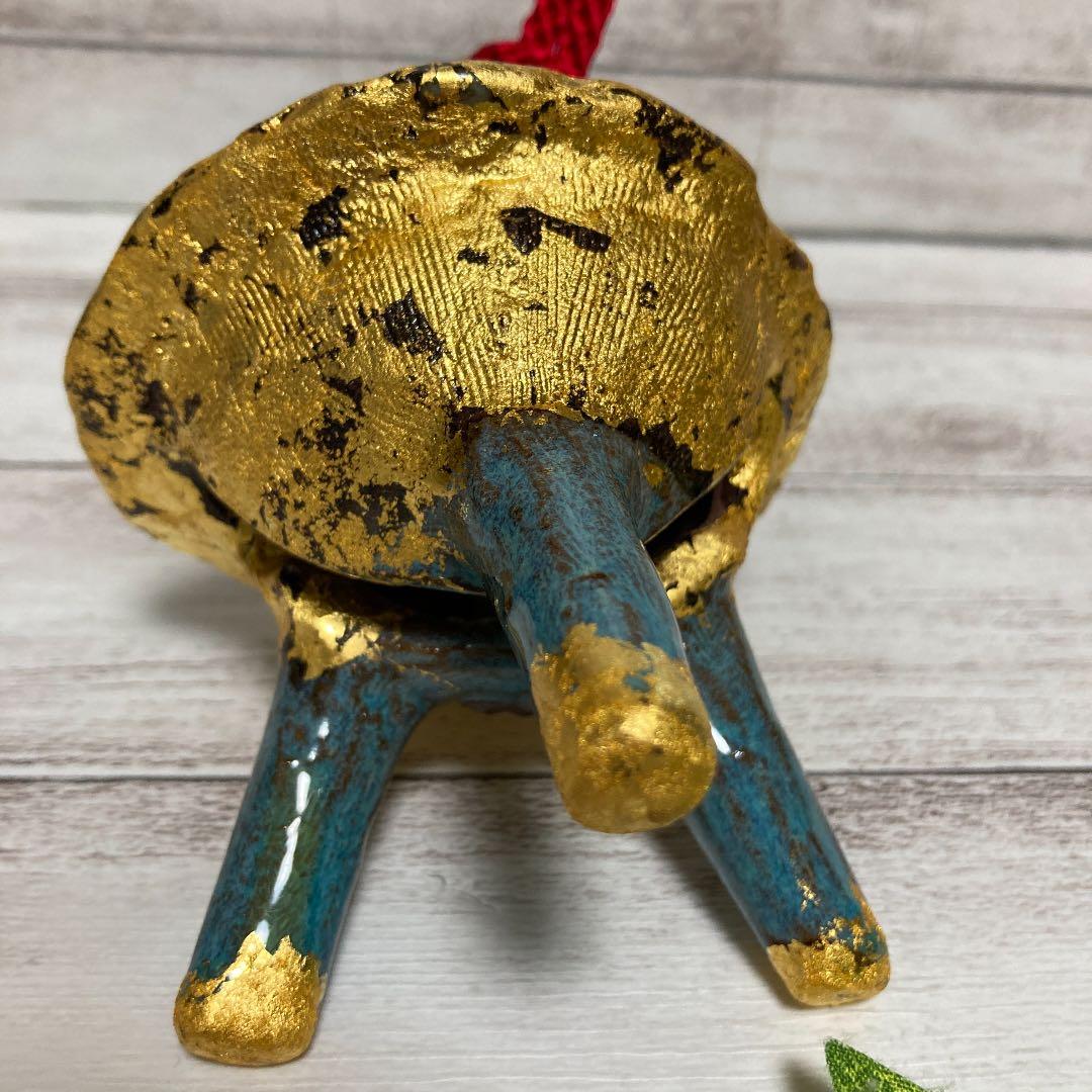 新品　清水焼　京焼　清水正作　金箔　六瓢文　鈴　置物　インテリア　陶芸昭和レトロ