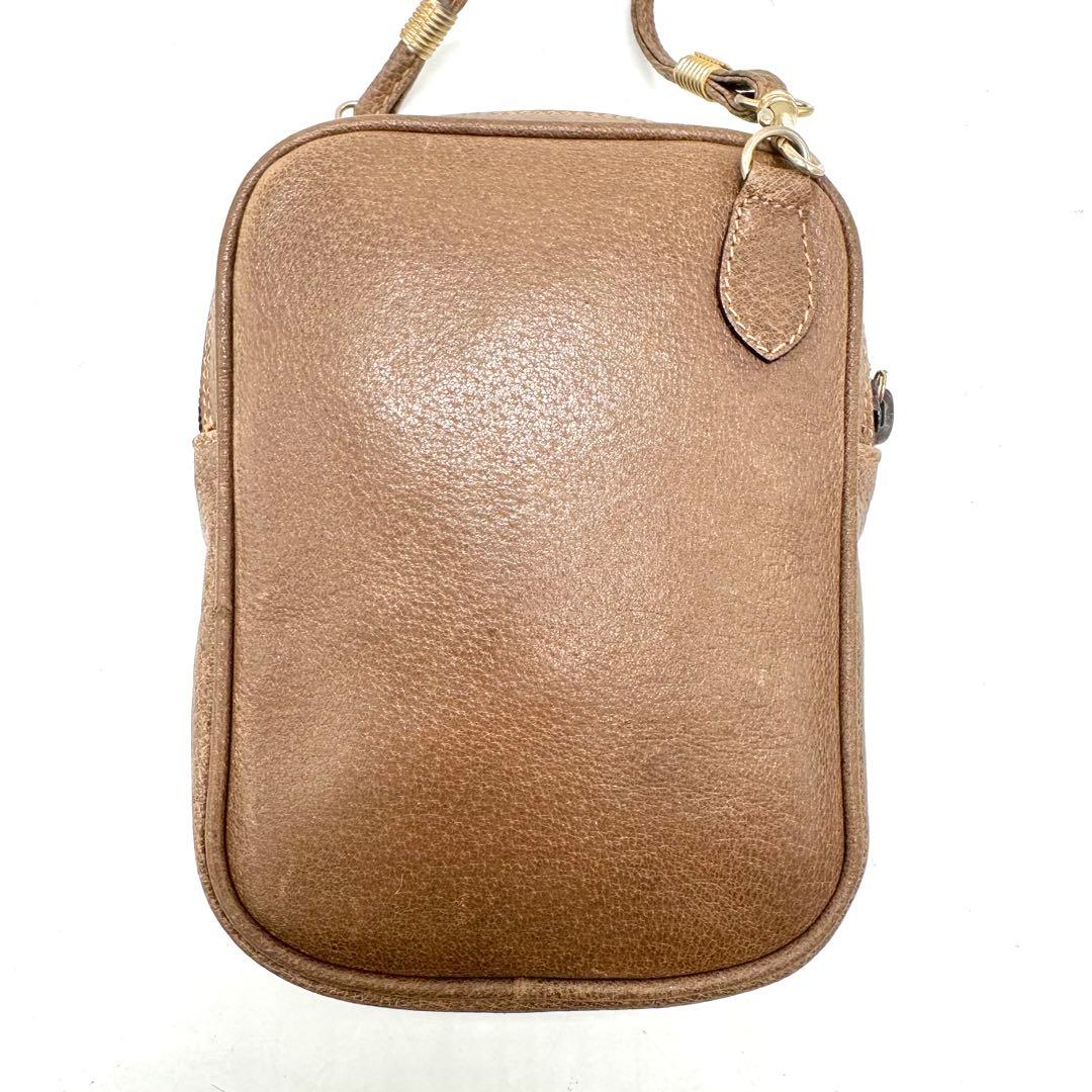 美品 OLD GUCCI ショルダーバッグ インターロッキング ヒステリア 茶