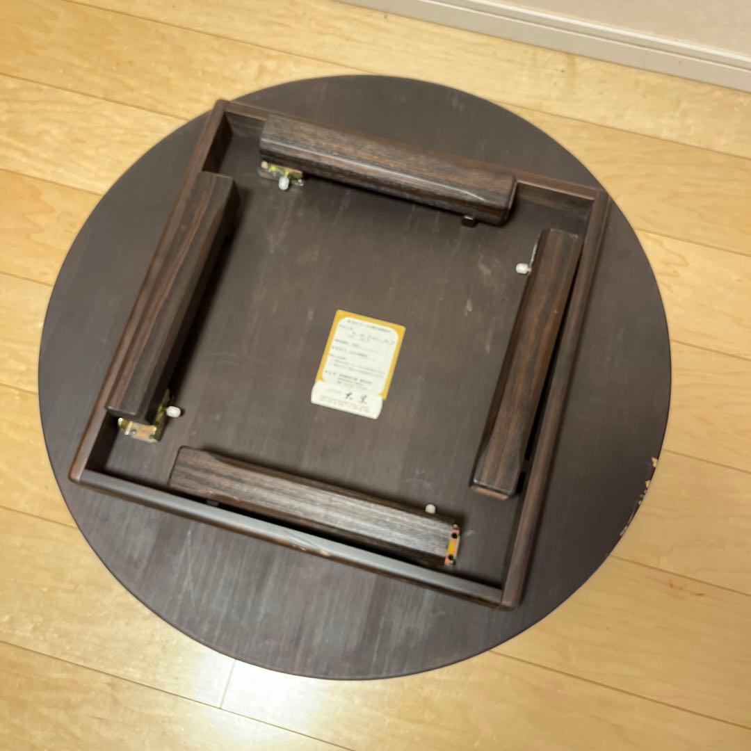 レトロ ちゃぶ台 円形座卓 （天然木製）東海家具工業 直径800mm