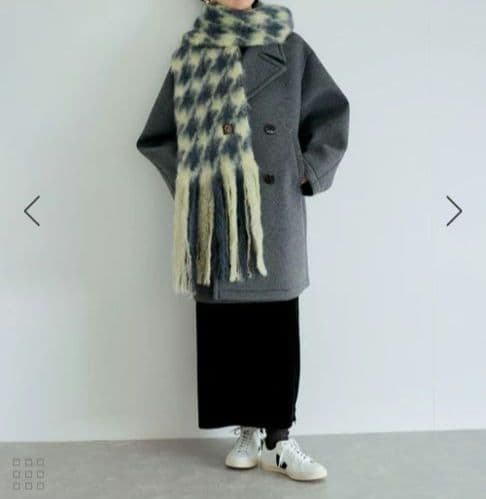 タグ付き未使用品　 マンタスエスカライ モヘヤマフラー 千鳥格子