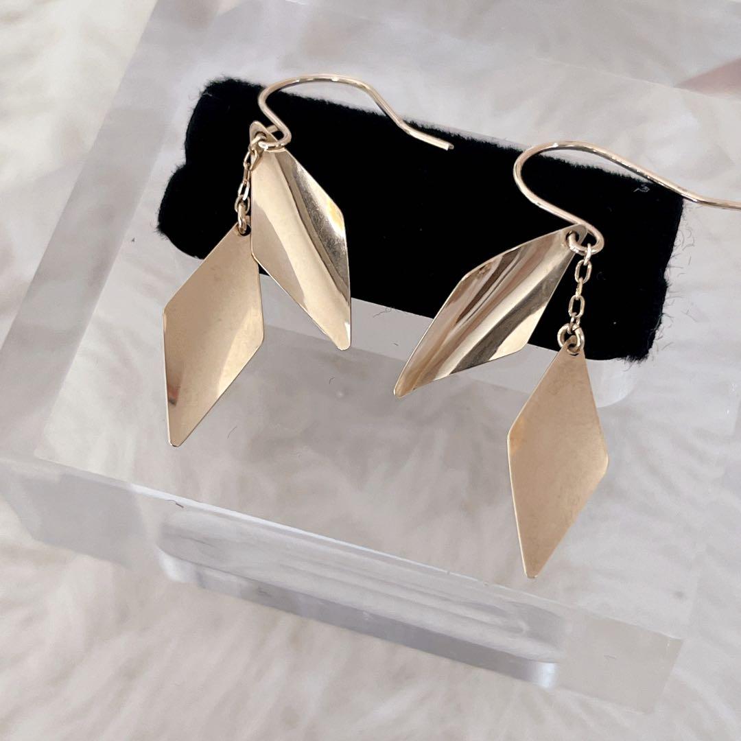 Jewel closet by L&Co. K10 ひし形ピアス k10 ゆれる