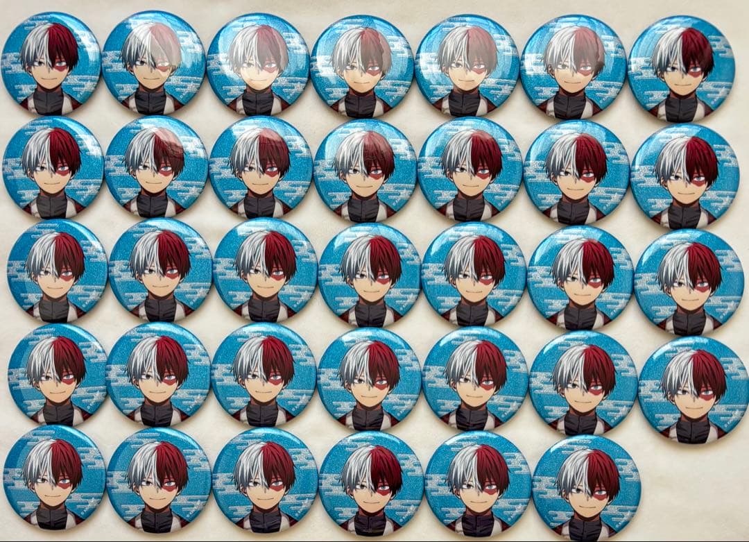 僕のヒーローアカデミア 花やしき グリッター缶バッジ 轟焦凍 ヒロアカ