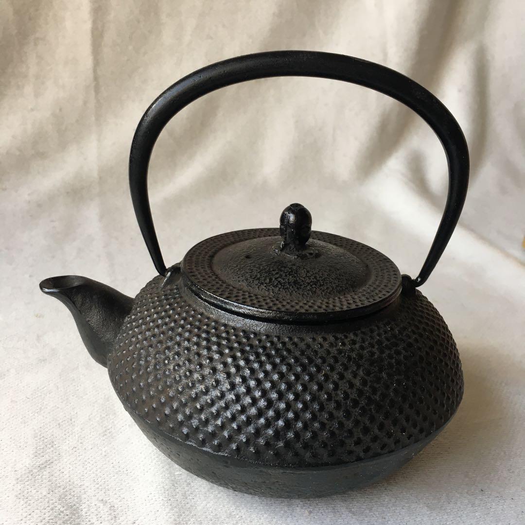 照光堂（照亦製作所）南部鉄器　急須　平丸アラレ　アンティーク　未使用　入手困難