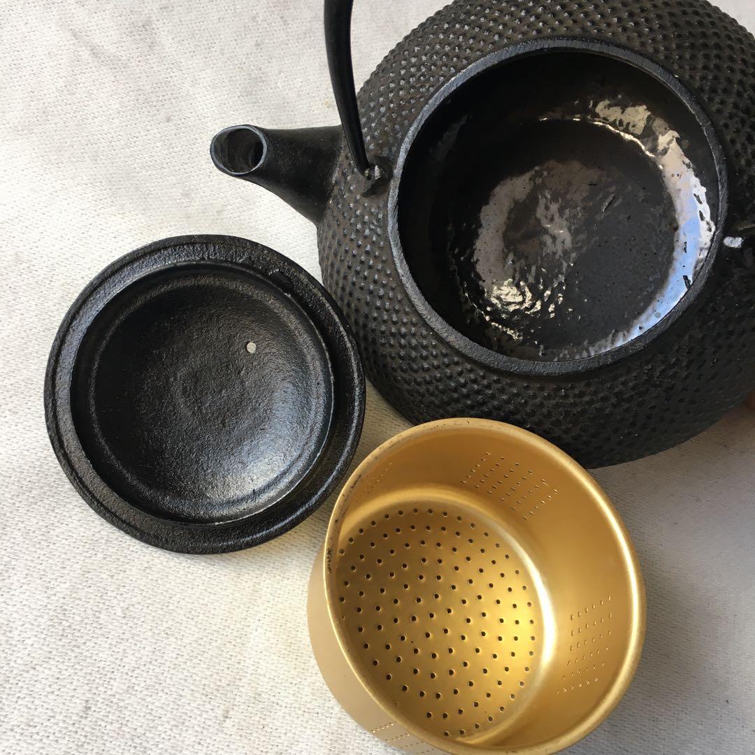 照光堂（照亦製作所）南部鉄器　急須　平丸アラレ　アンティーク　未使用　入手困難