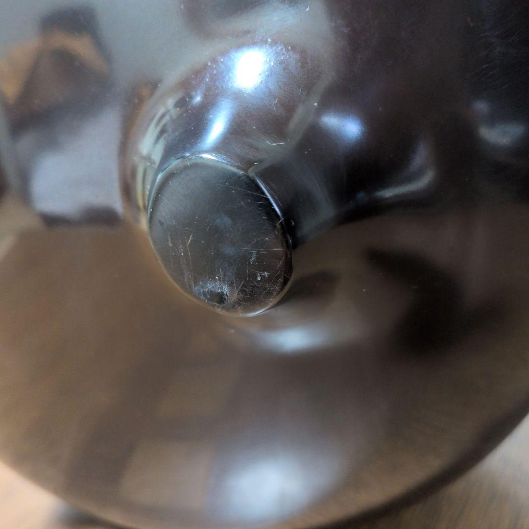 茶道具 面取風炉 唐銅 茶色 丸型