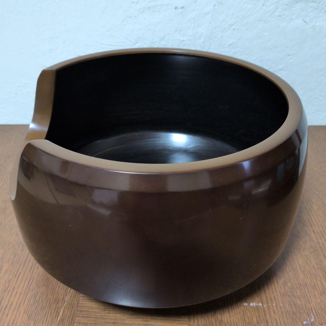 茶道具 面取風炉 唐銅 茶色 丸型