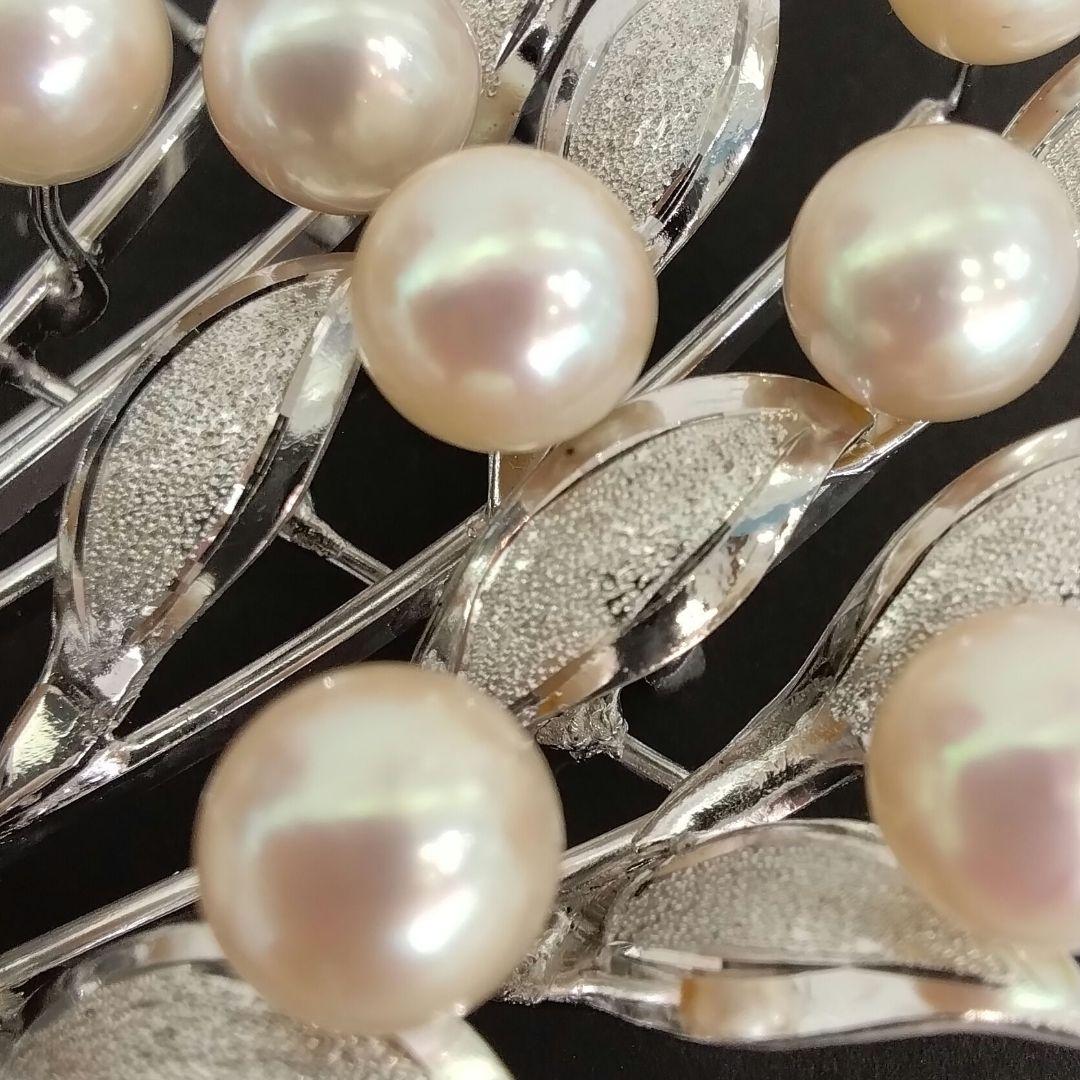 SVあこや真珠ブローチ　大きめブローチ　　中古品