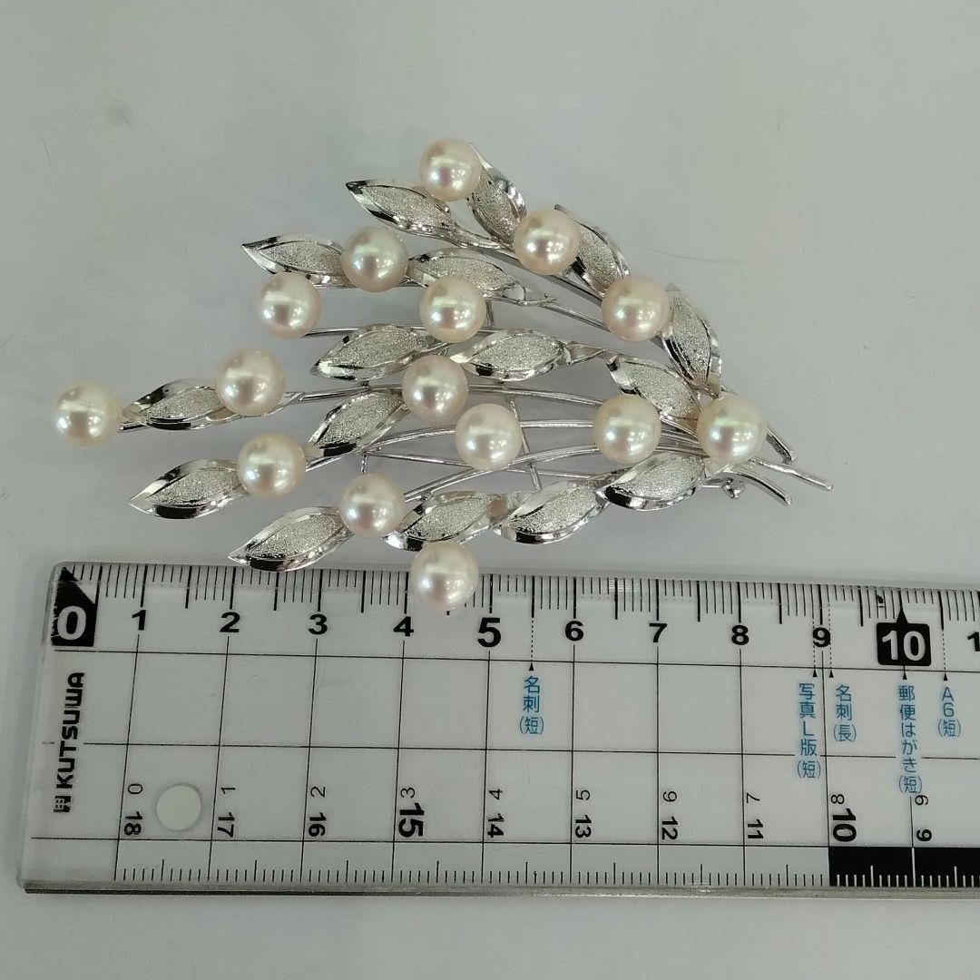 SVあこや真珠ブローチ　大きめブローチ　　中古品