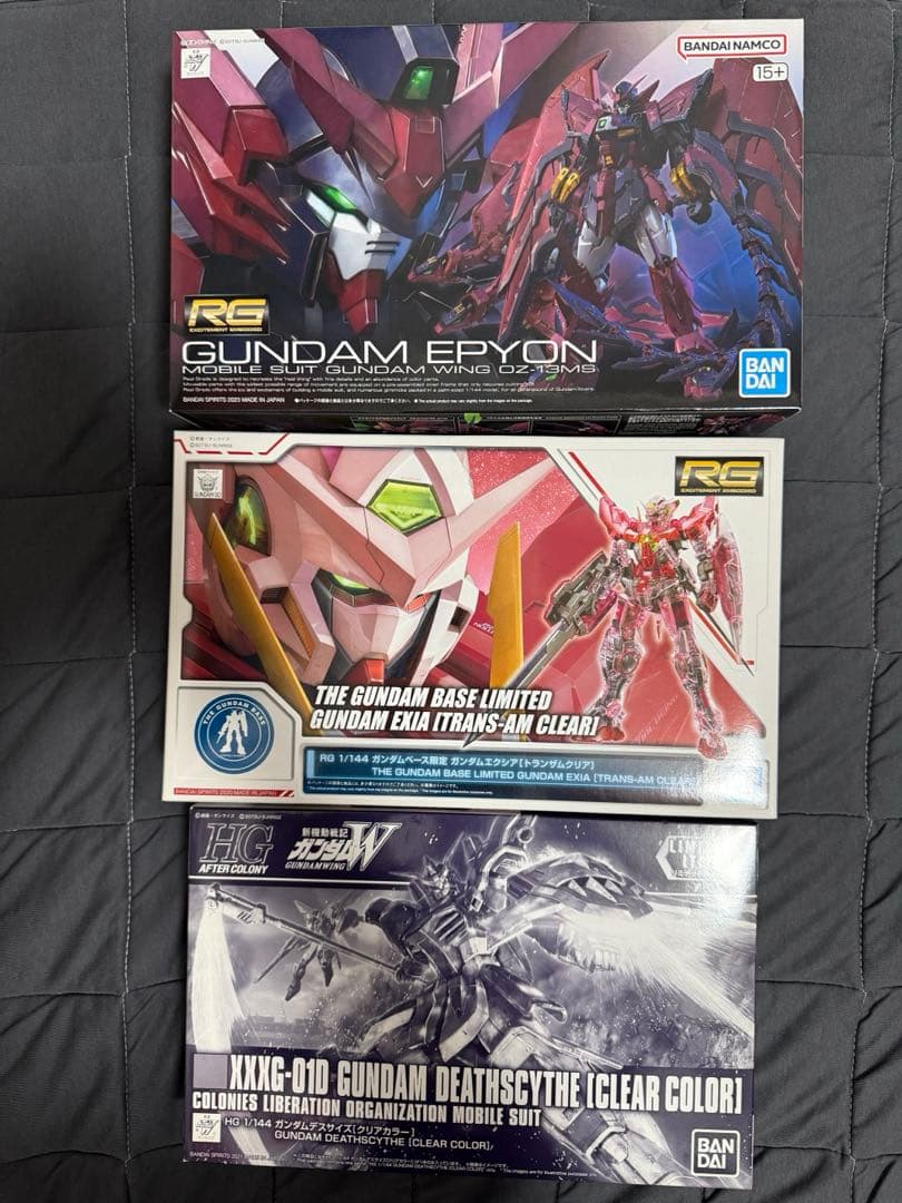 RG エピオン、RG エクシア トランザムクリア、HG デスサイズ クリア