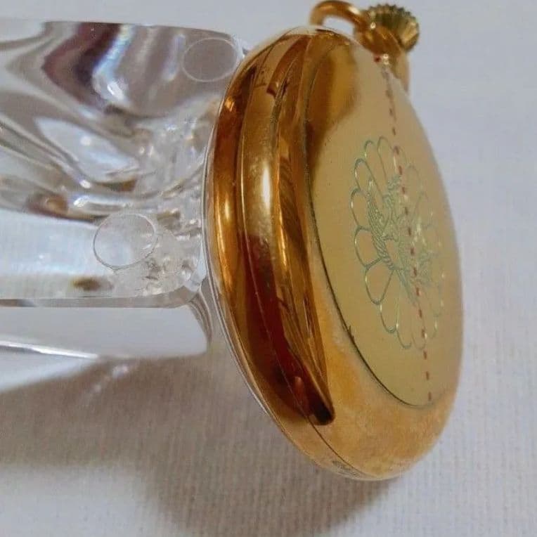 Watex 手巻き懐中時計　天皇陛下歴代最長寿記念　御在位六十年記念　菊紋に鳳凰