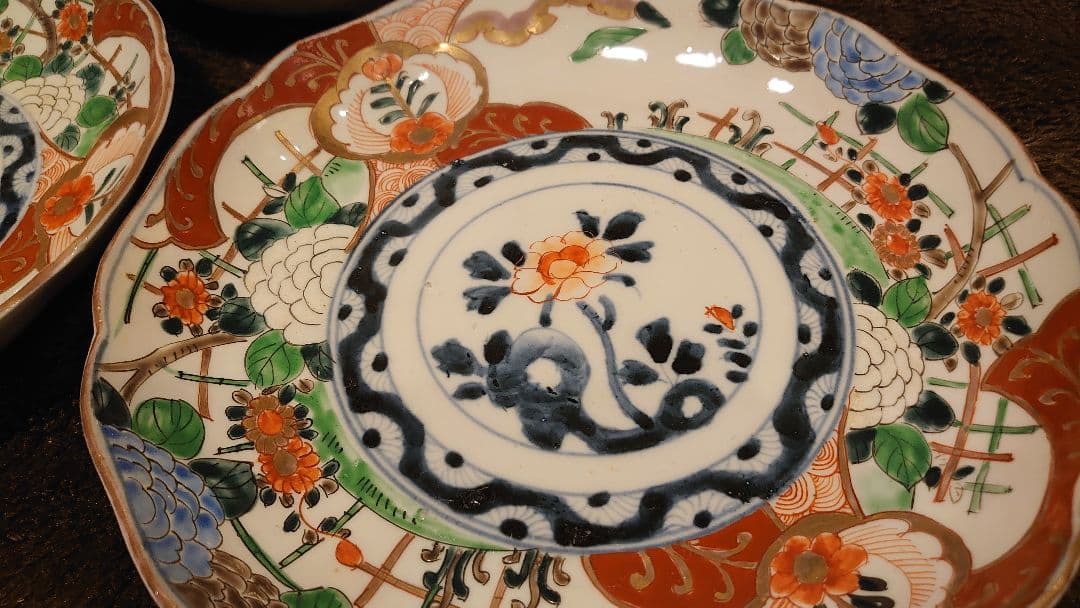 大聖寺伊万里　古伊万里　伊万里　中皿　7寸皿　蔵出し　3客