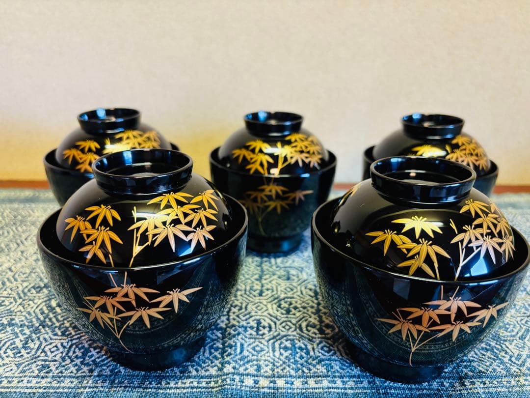 輪島塗　五島屋　吸物椀　5客