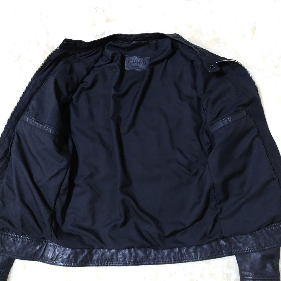 オールセインツ ライダースジャケット シングル ブラック 羊革 メンズ