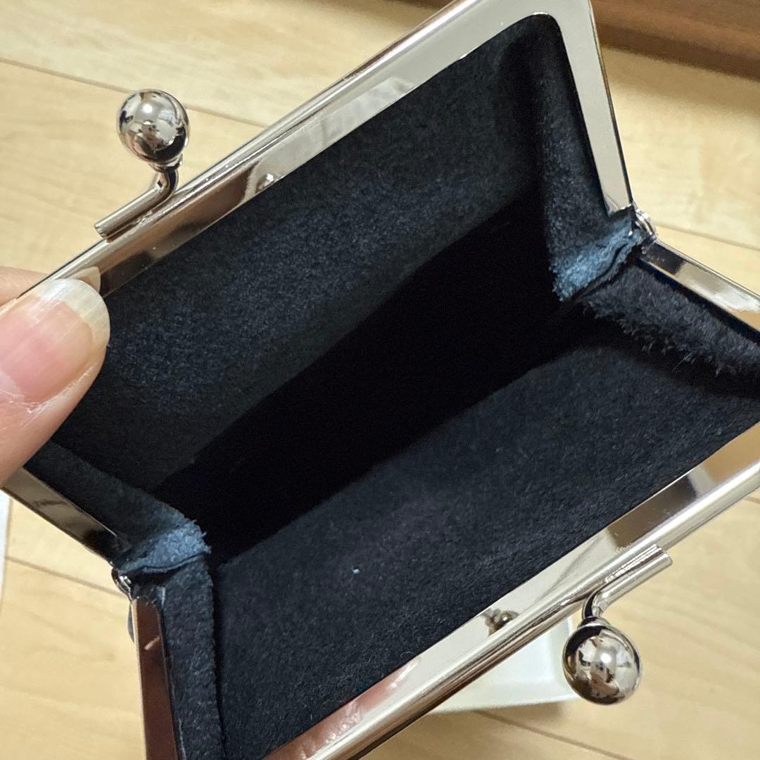 beautiful people がま口 黒 ミニショルダー