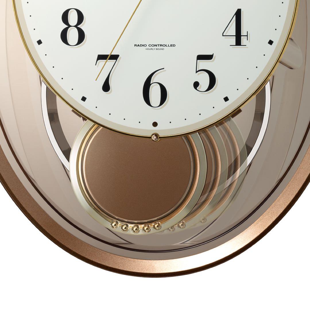 【きみぴょん】リズム 電波掛時計振り子 スモールワールドエアルS