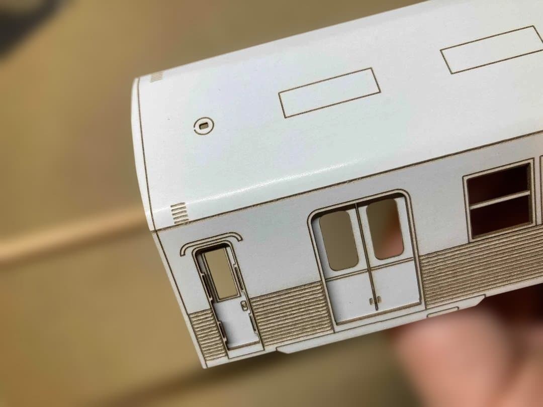 東急車輛旧7000系（２連）硬質ペーパークラフト　レーザーカット済み