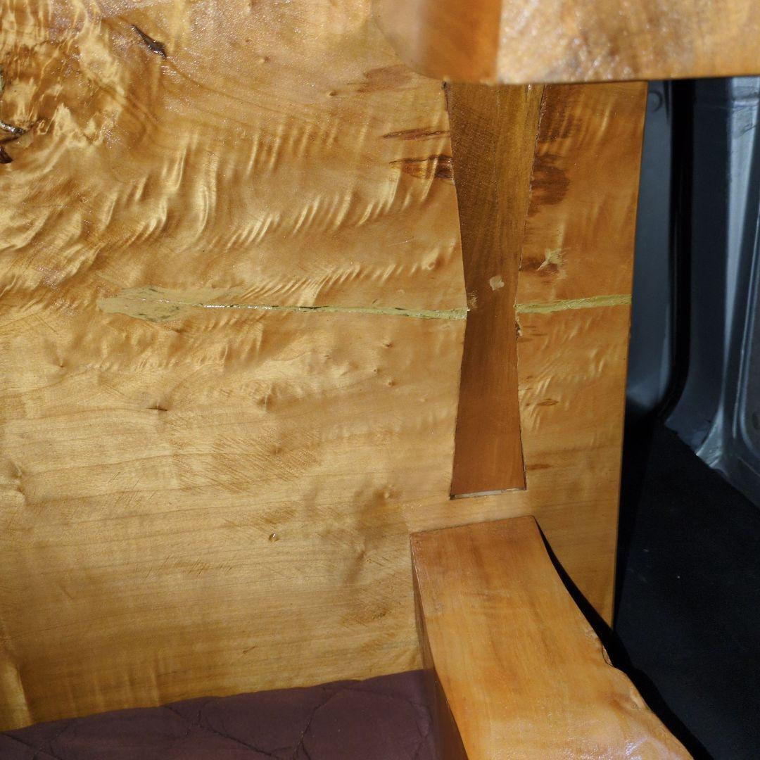 ポプラ　一枚板　テーブル　瘤杢　重厚感あり　レジンテーブルのベースにも
