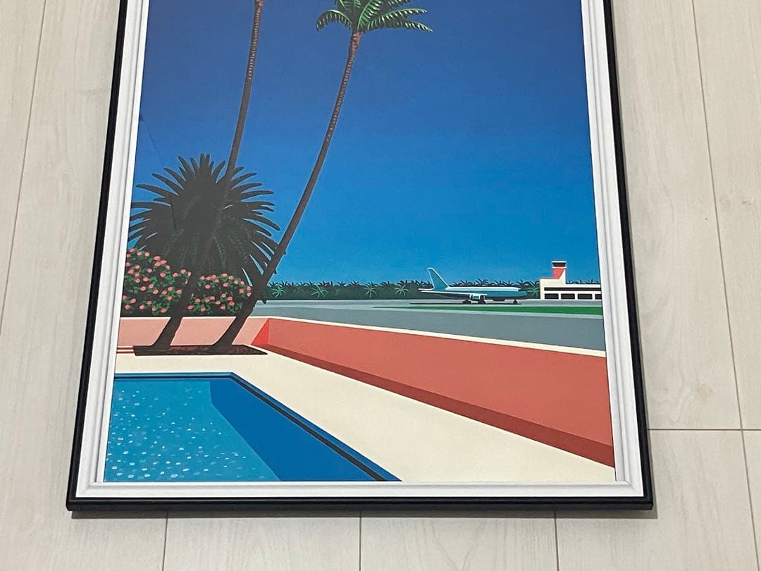 【額縁付き】 永井博（Hiroshi Nagai） A2ポスター プールサイド