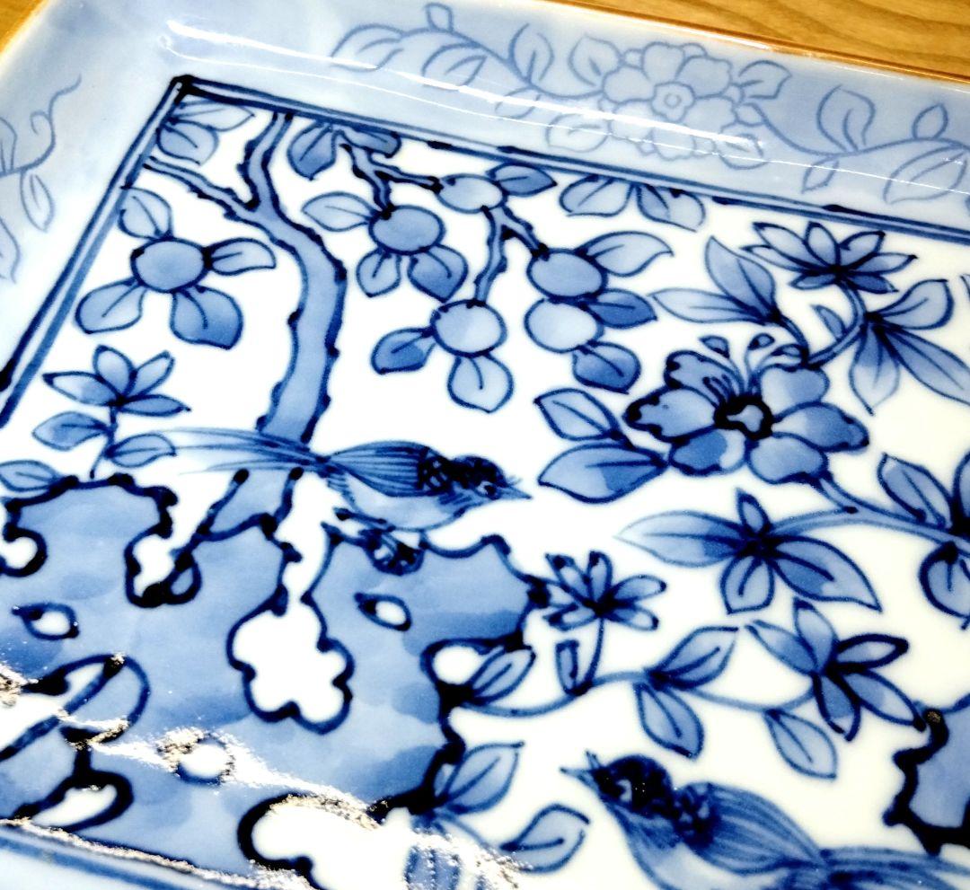 ☆ 加藤利昌 清水焼 染付角皿