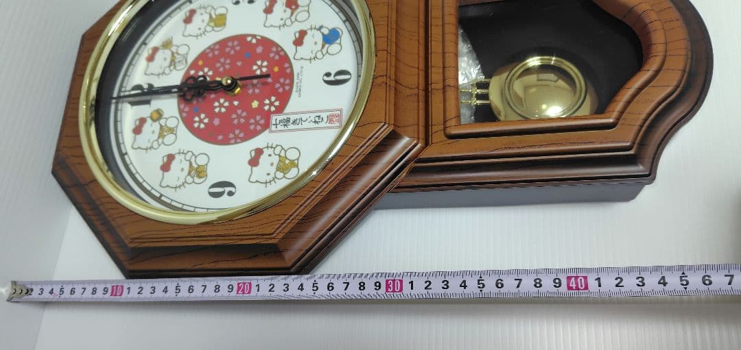 希少！七福きてぃねこ 壁掛け時計 振り子時計 ハローキティ