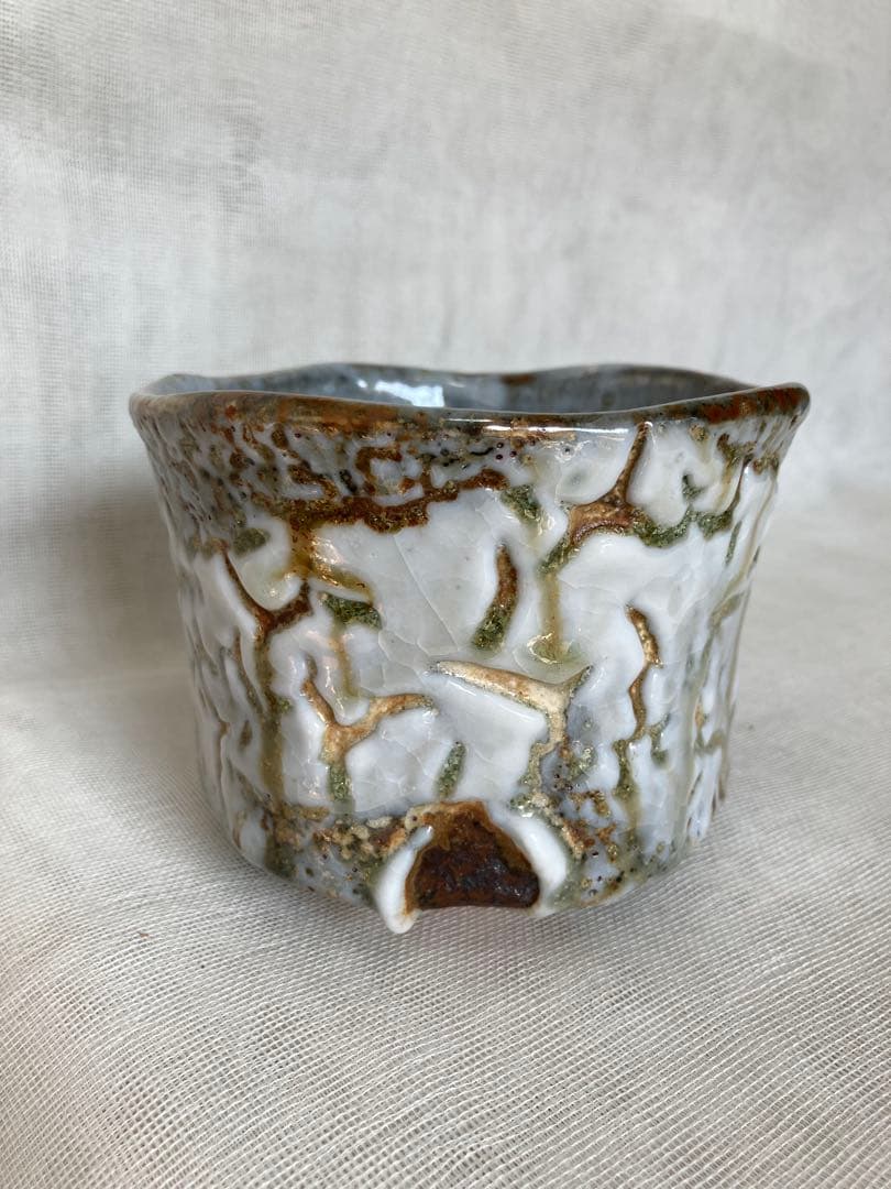 信楽焼／土灰志野茶碗／B13