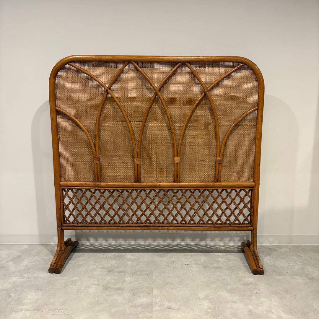 ラタン　衝立　パーテーション　昭和レトロ