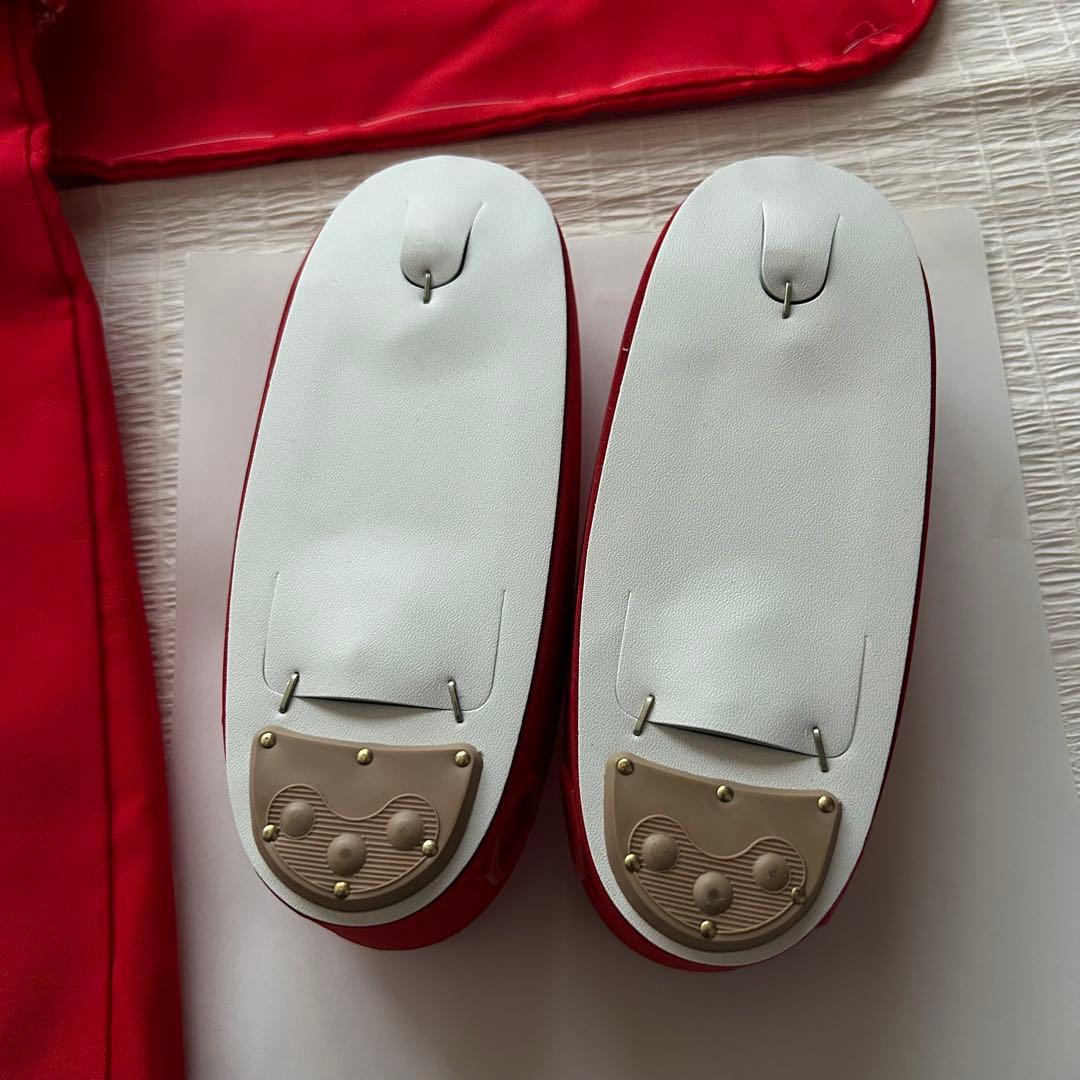 未使用品 七五三 3歳 着物 赤 総絞り 753 絹 被布 三歳 赤 草履 巾着