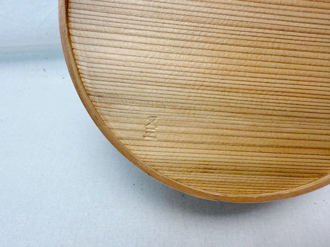 未使用 茶道具 曲物師 高木又三作 曲建水 曲わっぱ 刻印有 元箱