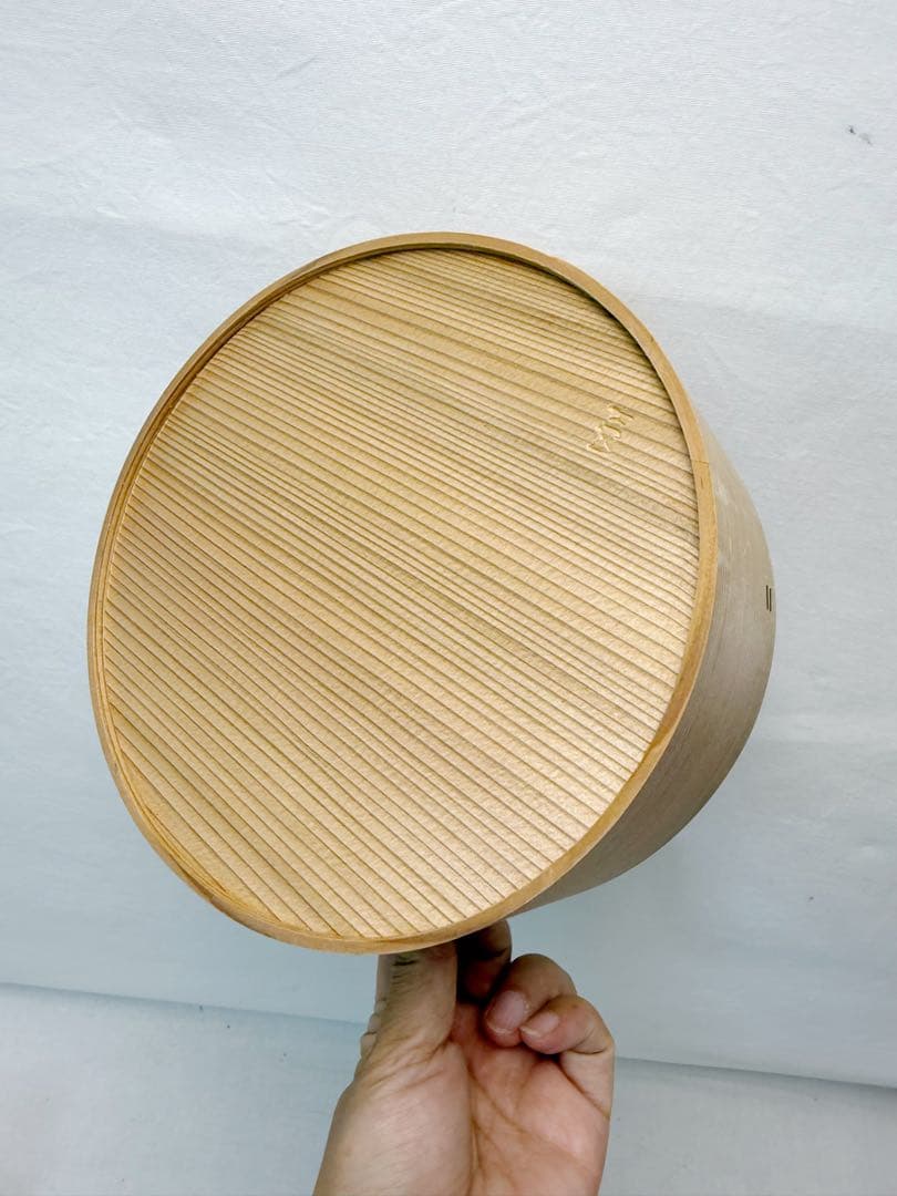 未使用 茶道具 曲物師 高木又三作 曲建水 曲わっぱ 刻印有 元箱