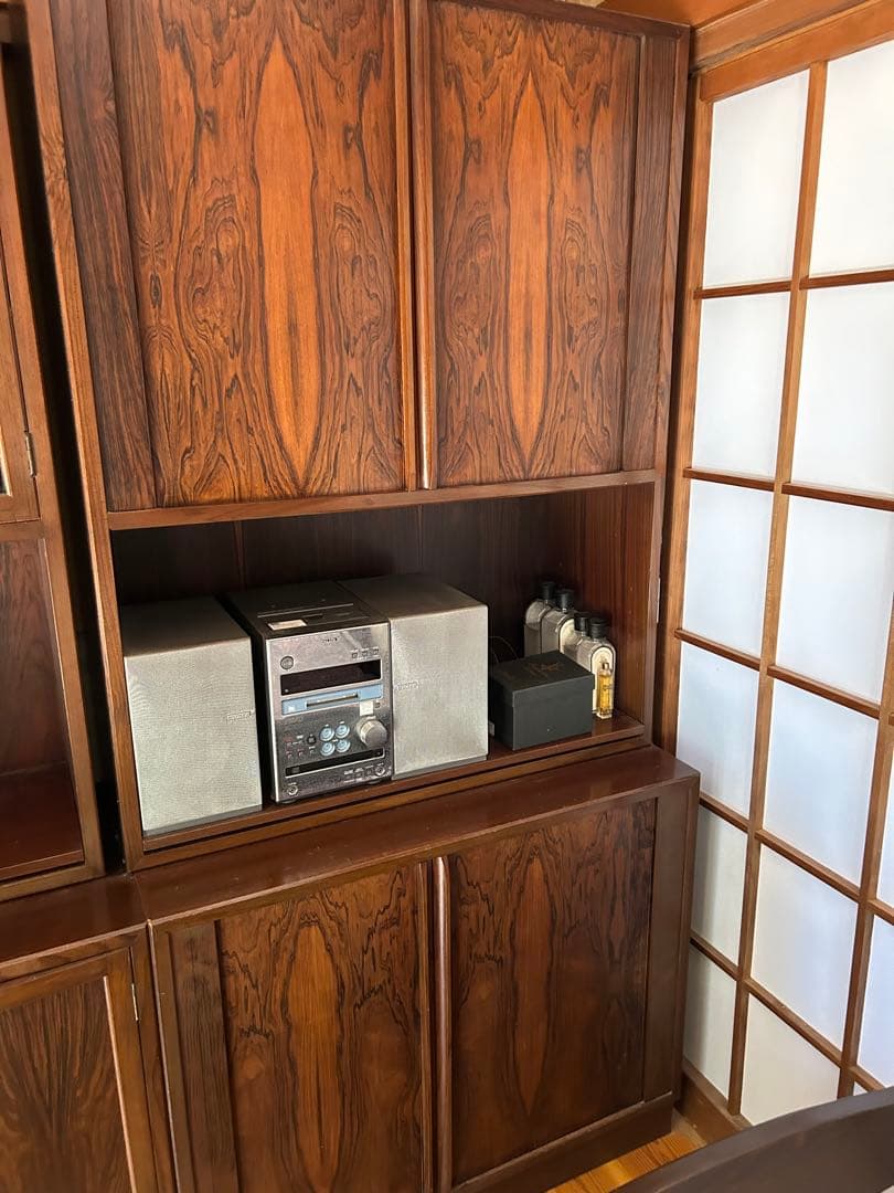 洋タンス棚　蛇腹扉　アンティーク　昭和レトロ