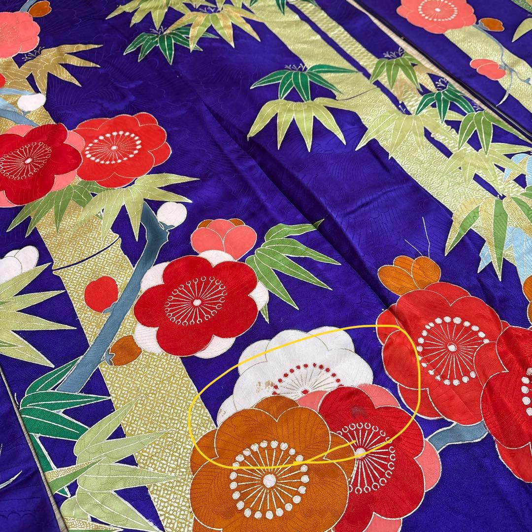 (う67) 紫翠(しすい)の花鼓✨梅彩きらめく雅のアンティーク振袖㊗️ ③点セット