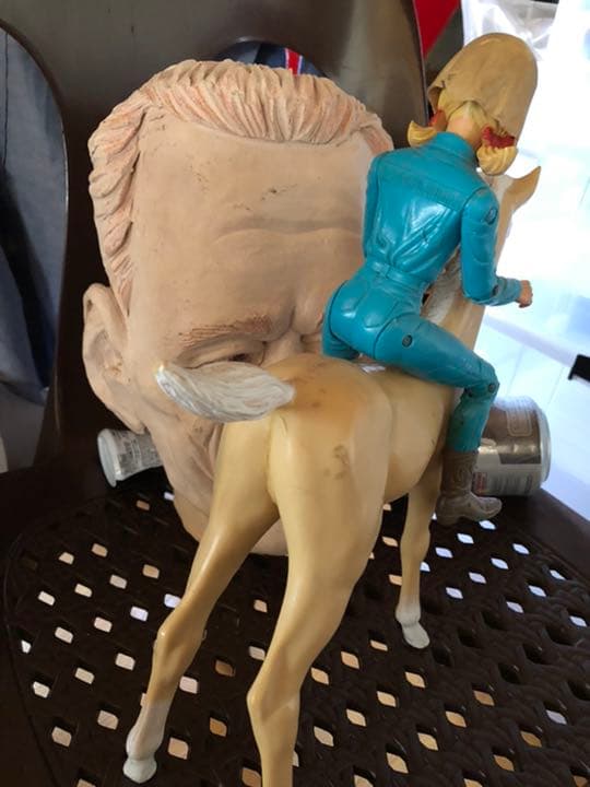 アメリカ　USA アンティーク　レトロ　フィギュア　馬　カウボーイ