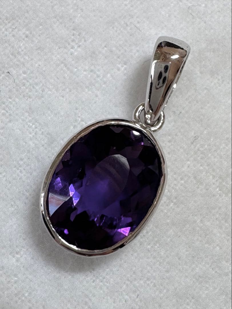 K18天然アメジスト ペンダント トップ/未使用品