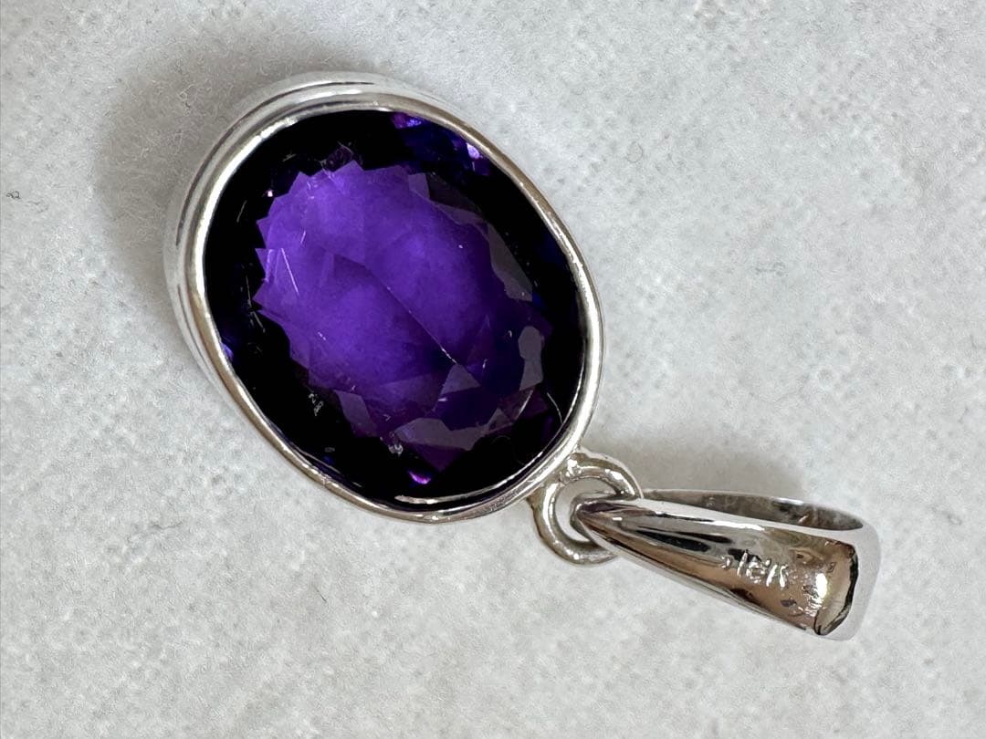 K18天然アメジスト ペンダント トップ/未使用品