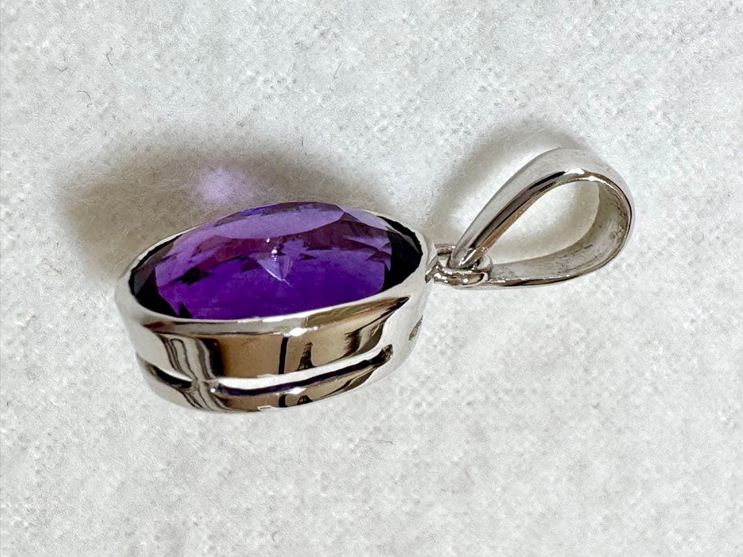 K18天然アメジスト ペンダント トップ/未使用品