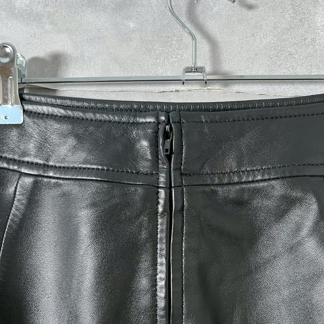 DKNY ダナキャラン 本革 ラムレザー タイト スカート N1249