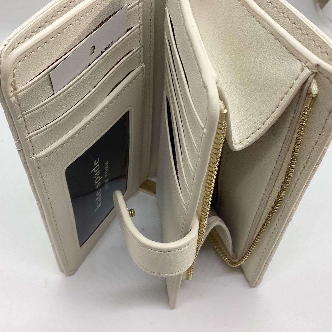 Kate Spade キルティング 二つ折り財布 ホワイト