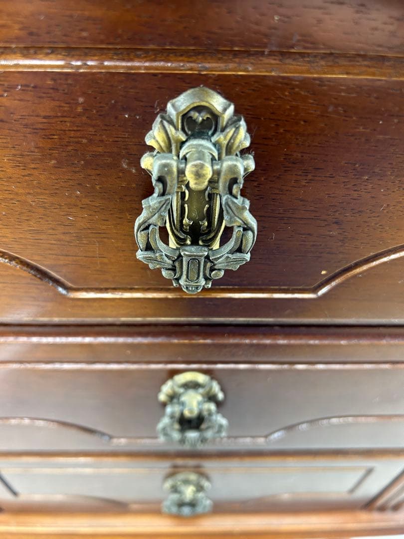 送料込み【木製電話台 サイドテーブル3段引き出し付き 高さ 約85.5cm】