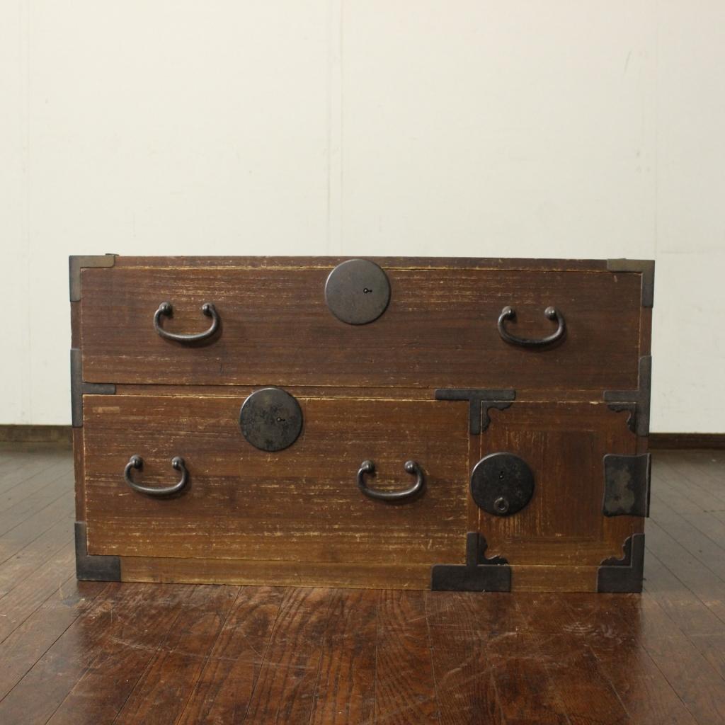 古い時代箪笥 前桐古家具/和家具/和骨董/店舗什器/ローボード/チェスト/収納