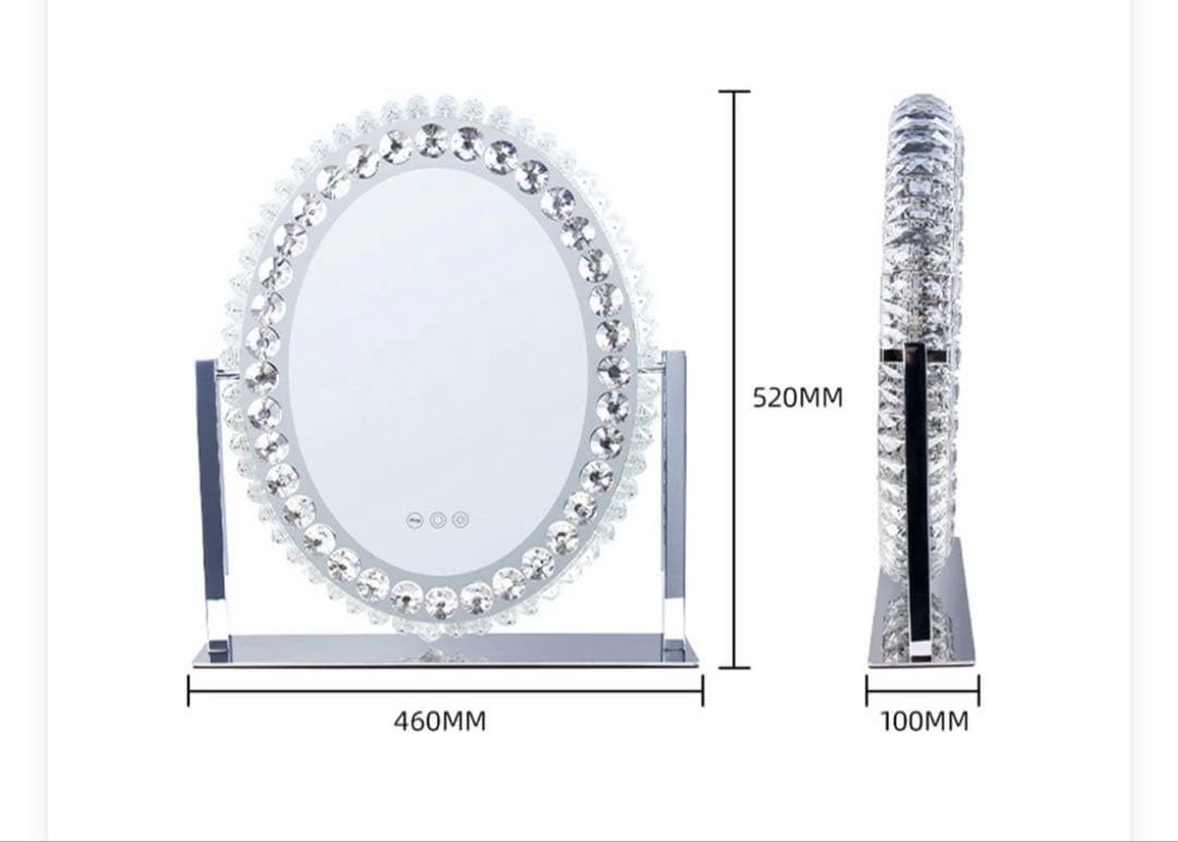 ハリウッドミラー 卓上 女優ミラー ラウンド クリスタルミラー