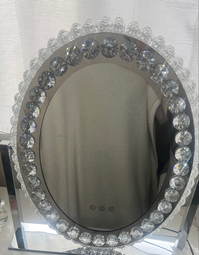 ハリウッドミラー 卓上 女優ミラー ラウンド クリスタルミラー