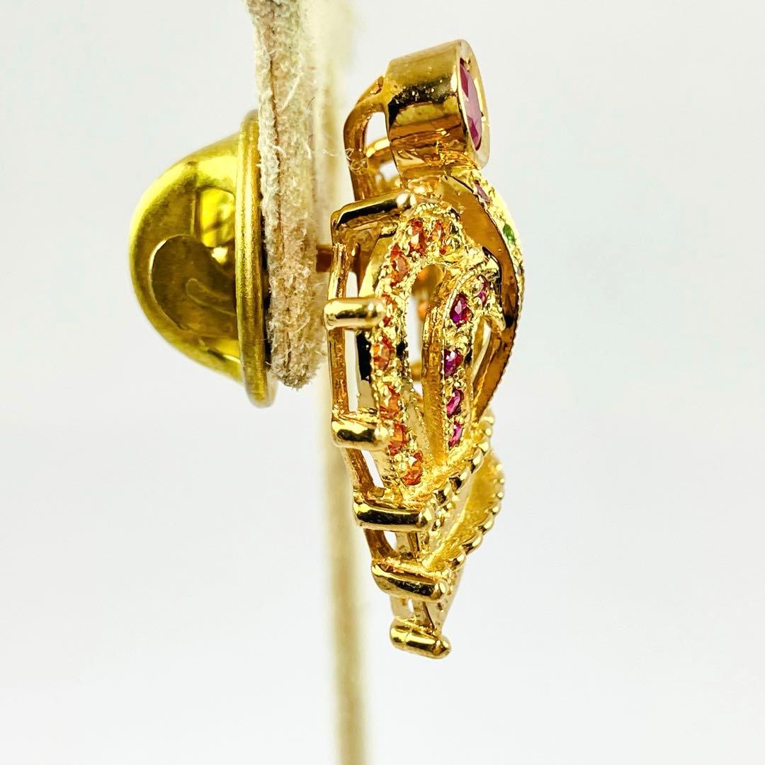 クリスティーナハン 「Peace King-TP」 K18 ダイヤ付王冠ブローチ