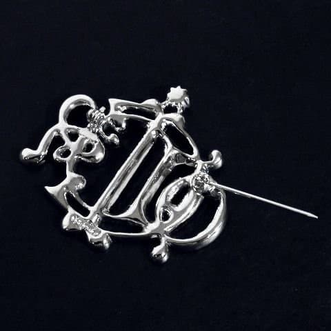 極美品 正規品 Dior ブローチ 旧ロゴ ビンテージ クリスタル シルバー 銀