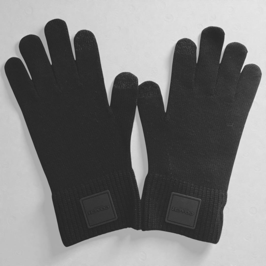 新品　ショッパー&ギフトボックス付　COACH ニット手袋　サイズL/XL