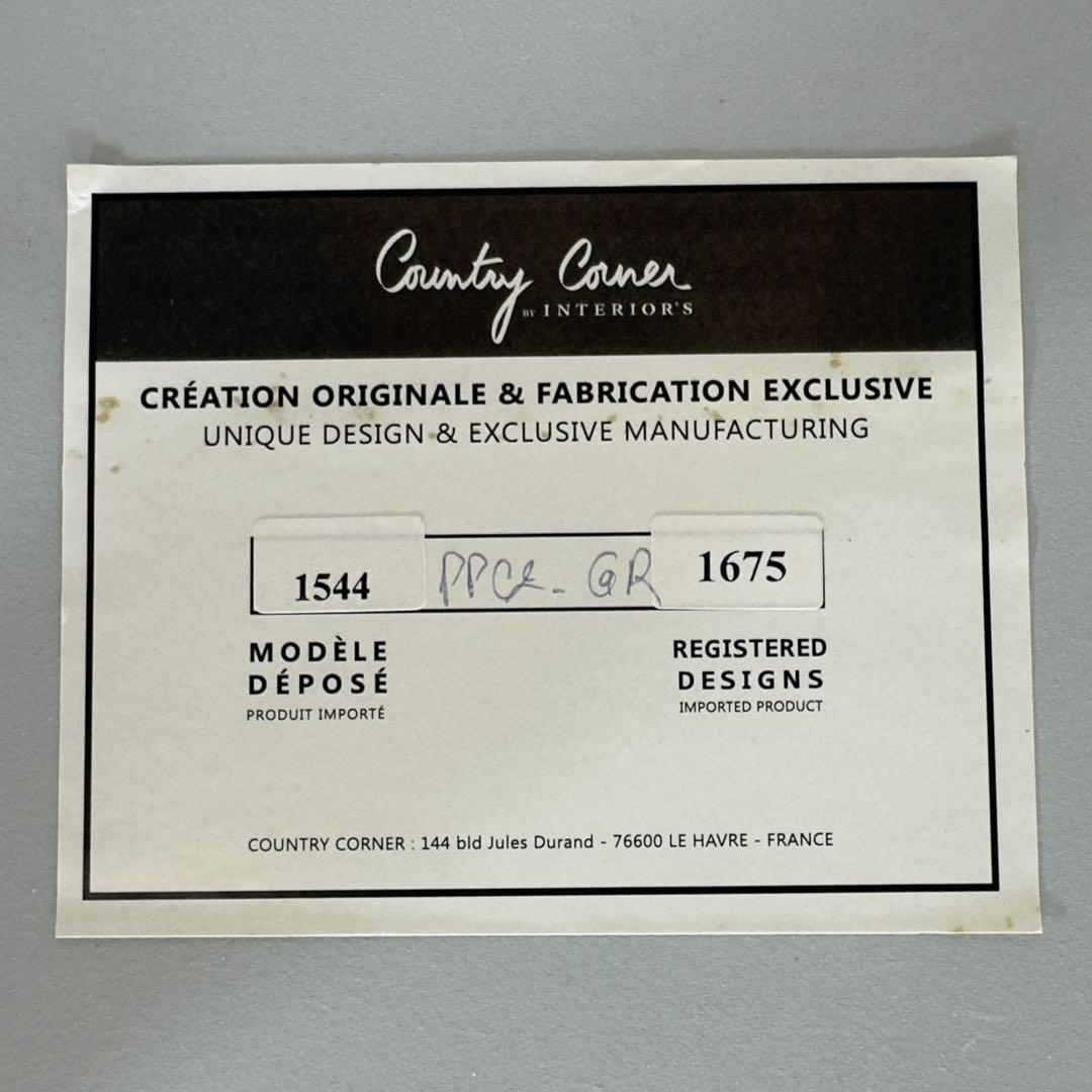 フランス カントリーコーナー サイドテーブル ホワイトグレーアンティーク家具