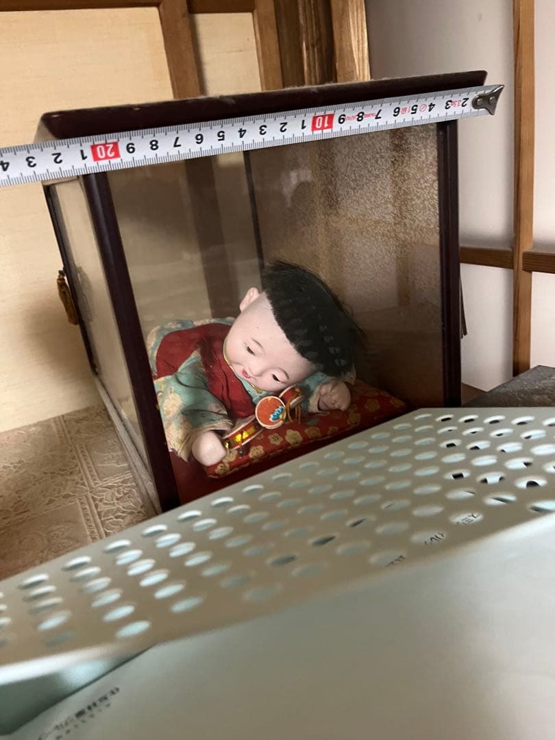 ハイハイ市松人形 透明ケース付き