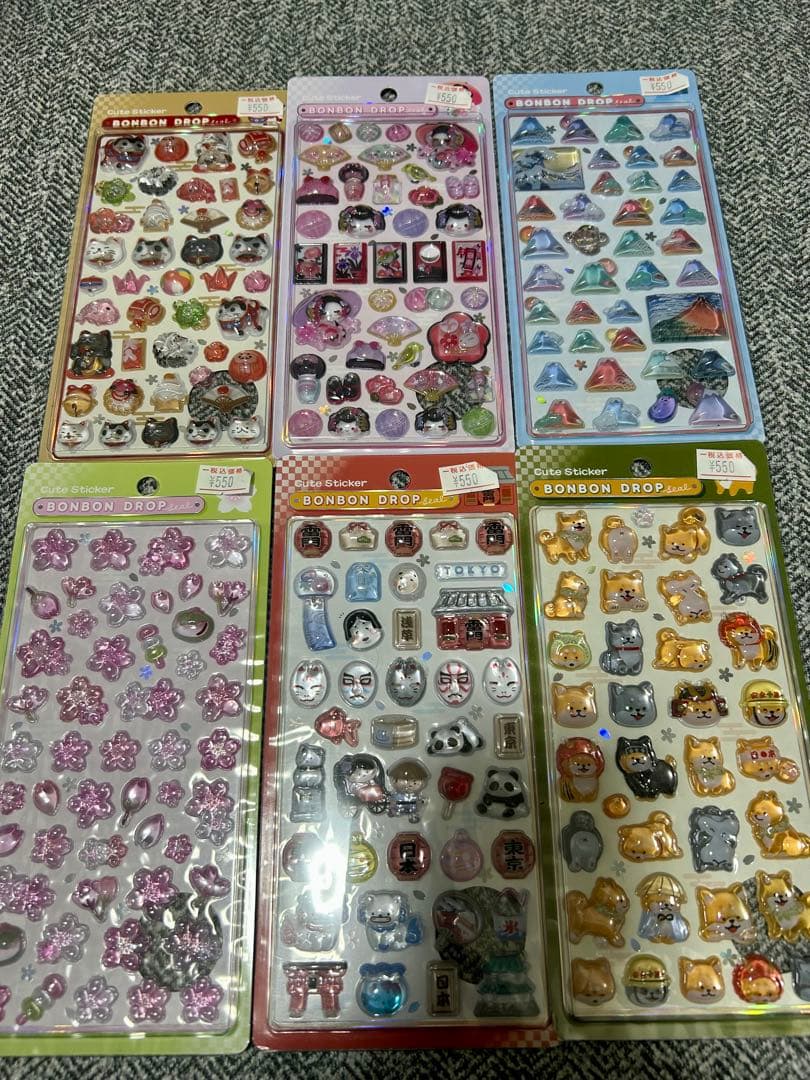 和柄ボンボンドロップシールBONBONDROP6枚セットボンドロクーリア