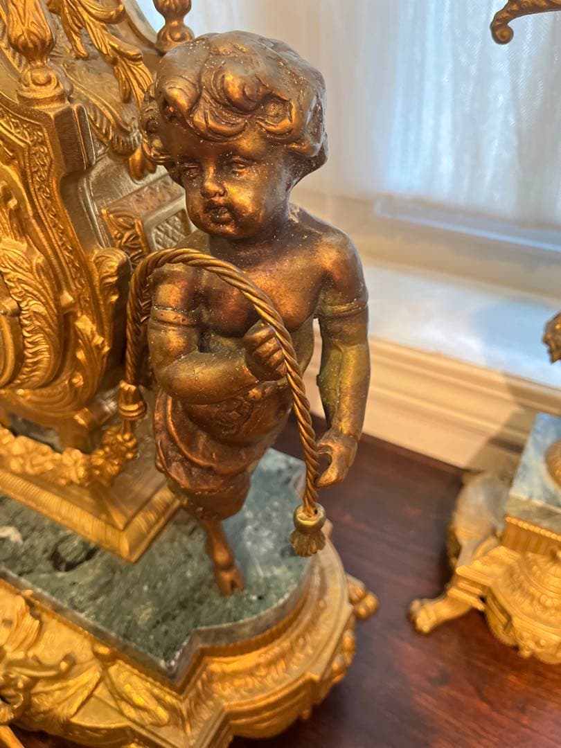 イタリア製 Imperial 置き時計 燭台セット　アンティーク