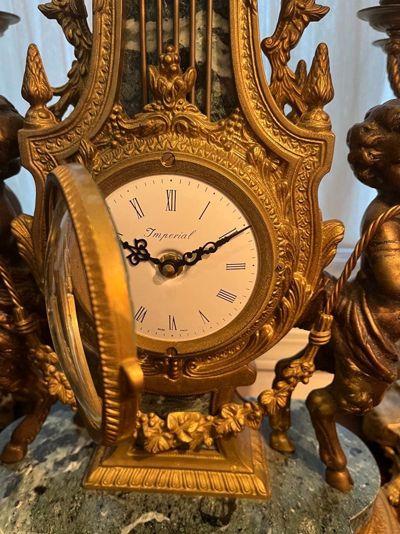 イタリア製 Imperial 置き時計 燭台セット　アンティーク